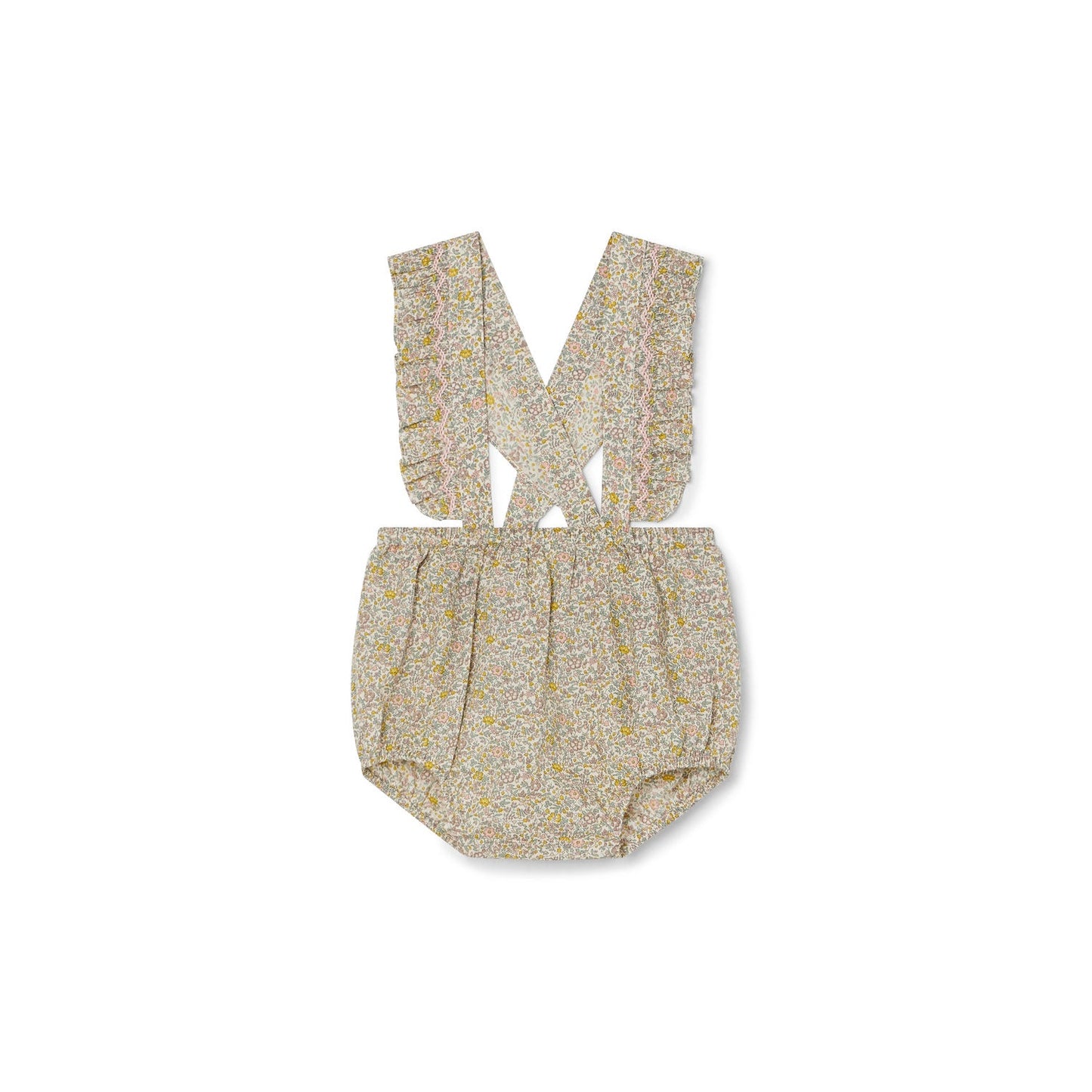 女婴黄色碎花灯笼裤