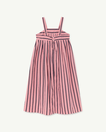 Girls Pink Stripe Cotton Dress