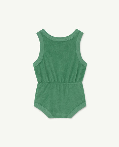 Baby Boys & Girls Green Dolphin Cotton Jumpsuit