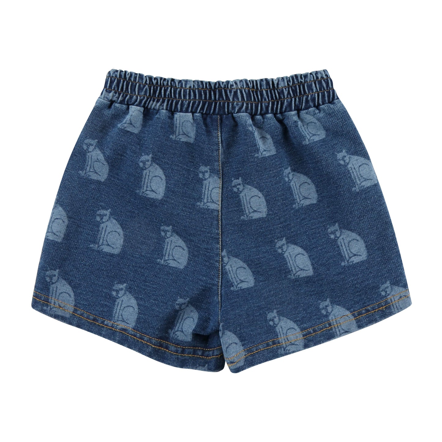 儿童藏青色猫咪牛仔短裤