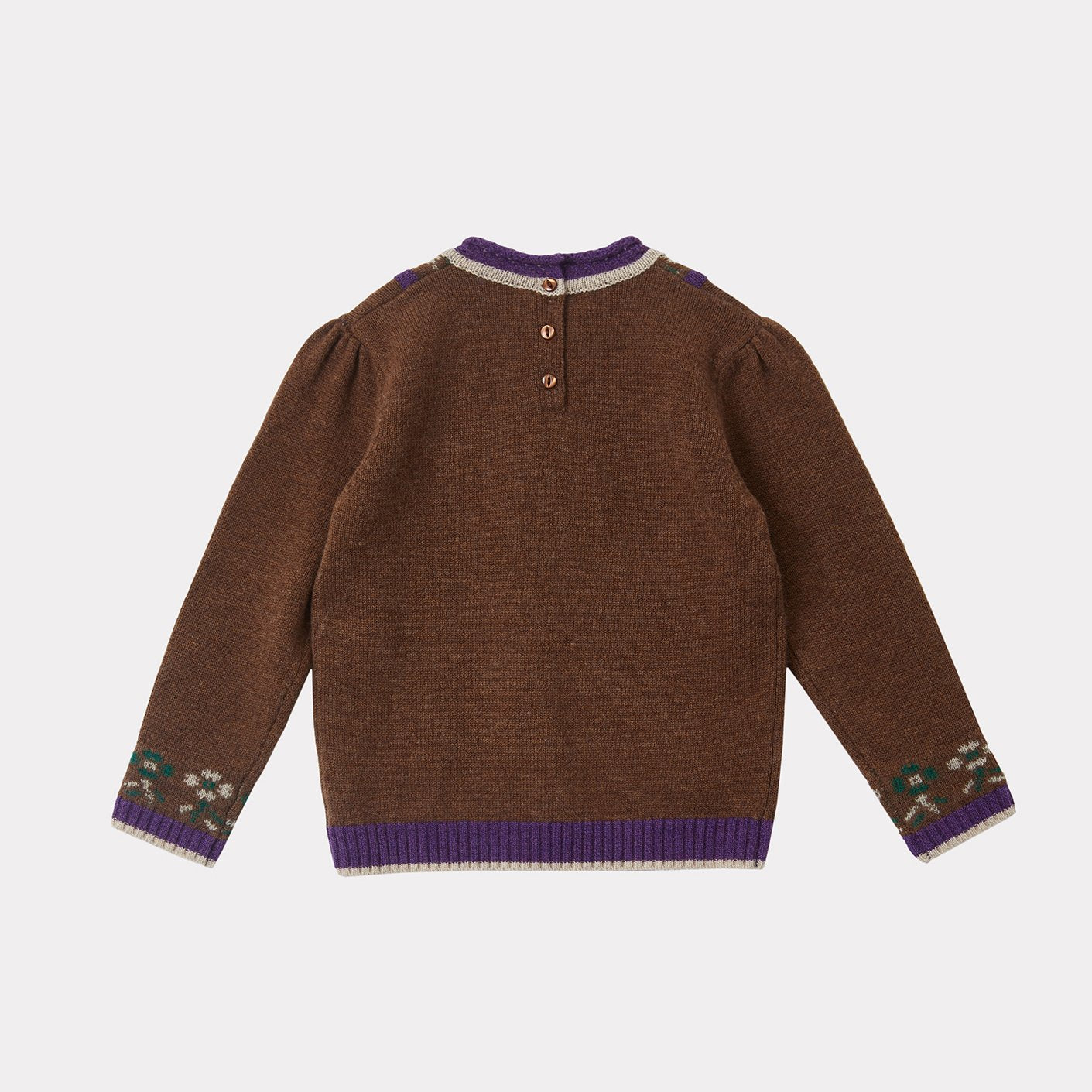 女童棕色羊毛毛衣