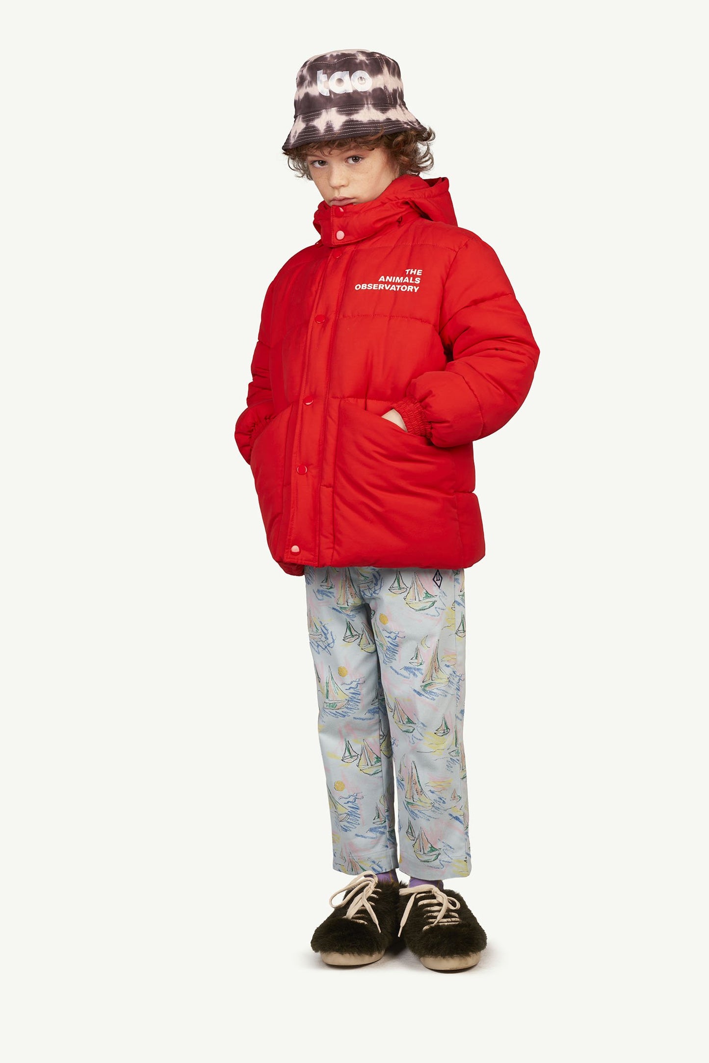 儿童浅棕色Logo渔夫帽