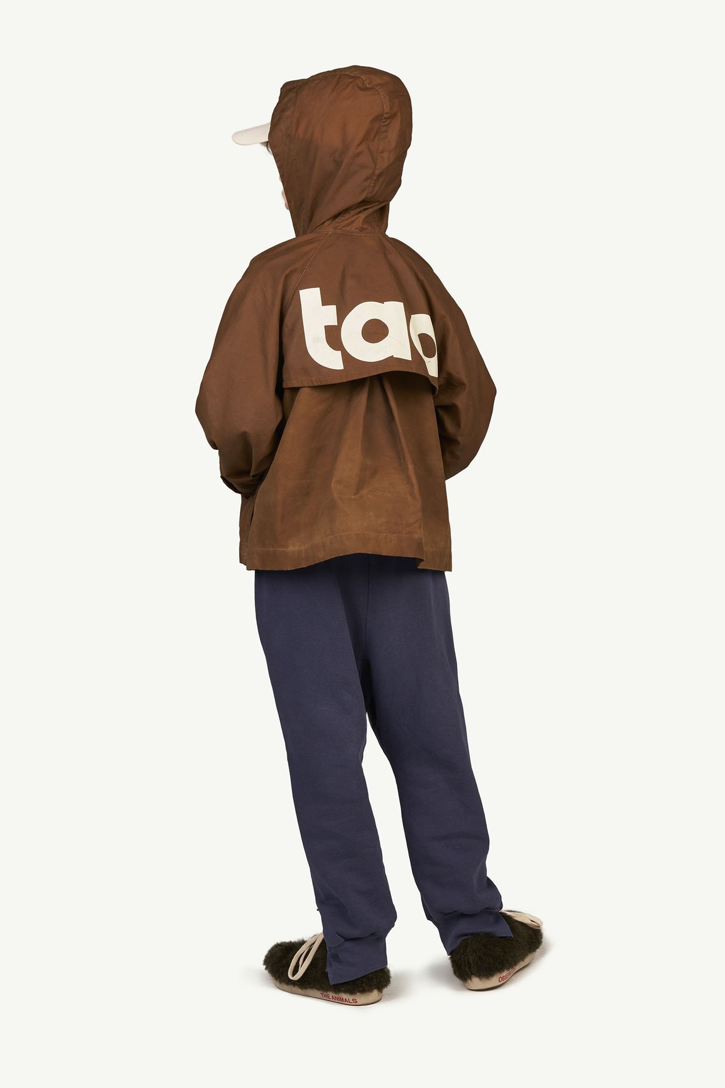 女童棕色Logo棉夹克