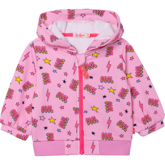 女婴粉色印花开衫