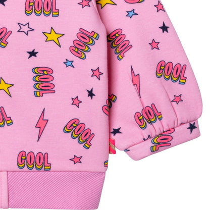 女婴粉色印花开衫