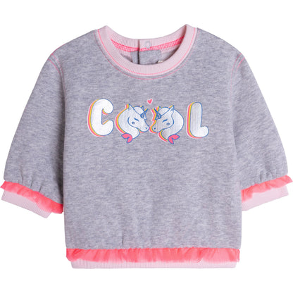 女婴灰色棉套装