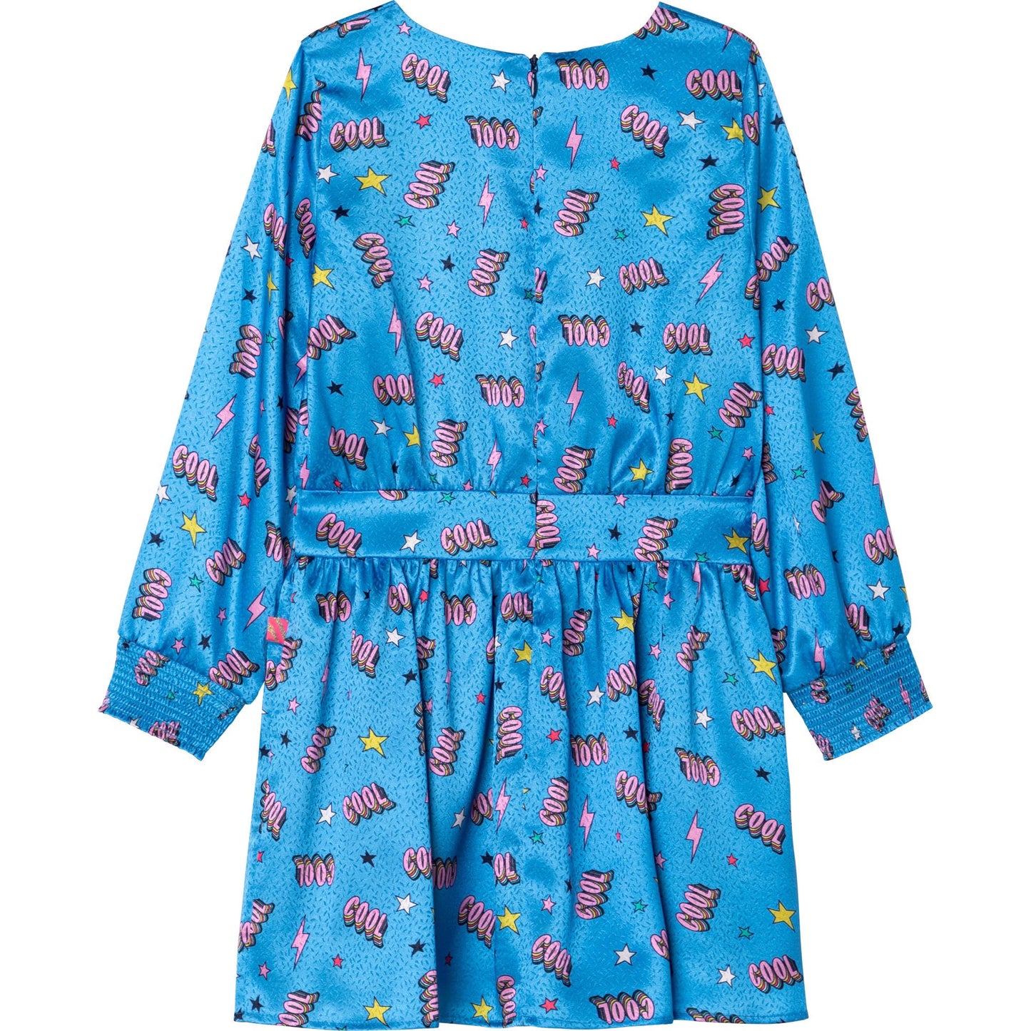 女童蓝色印花连衣裙