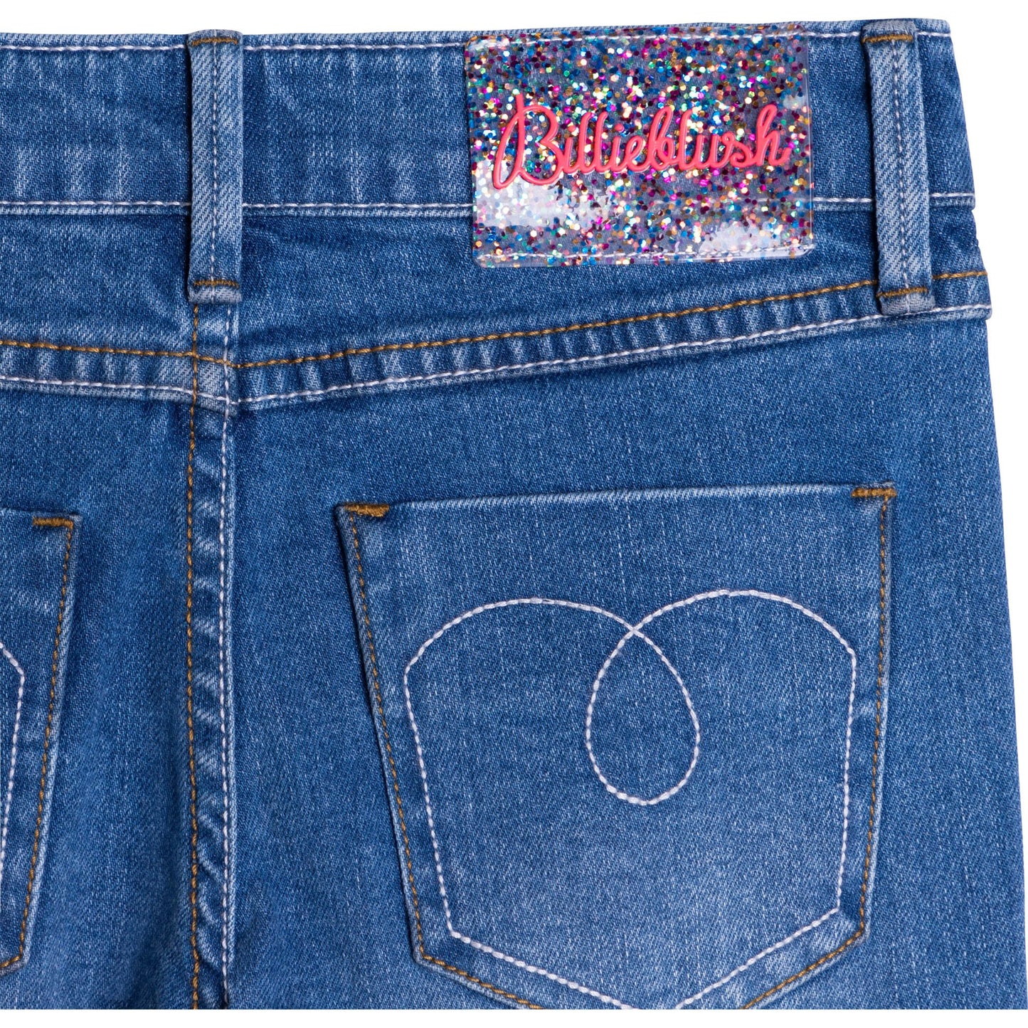 女童蓝色牛仔长裤