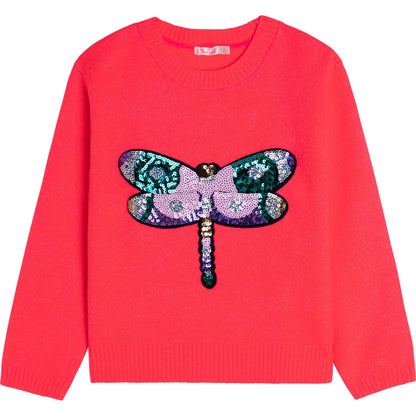 女童粉色闪光毛衣