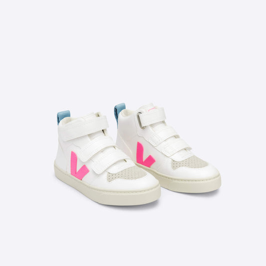 儿童白色"V"高帮板鞋