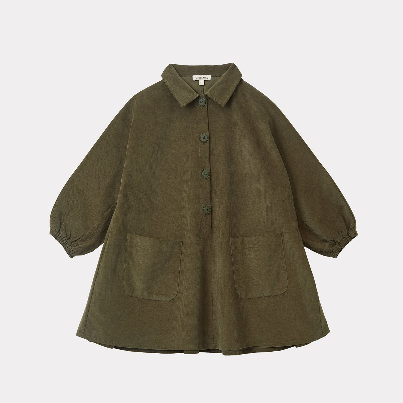 女童绿色棉连衣裙