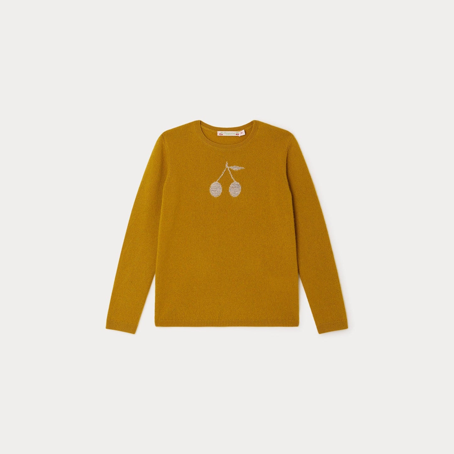 女童姜黄色Logo羊绒毛衣