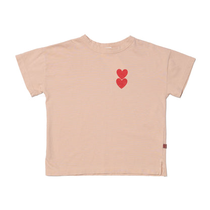 Girls Pink Heart Cotton T-Shirt