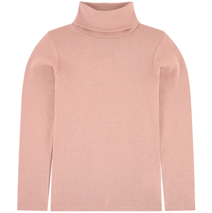 Girls Pink Cotton Turtleneck