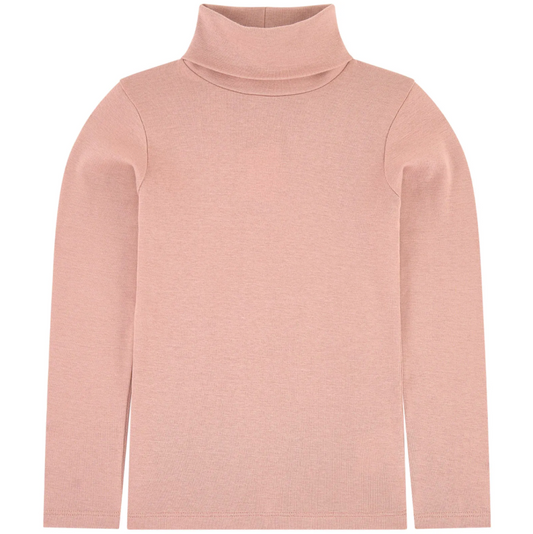 Girls Pink Cotton Turtleneck