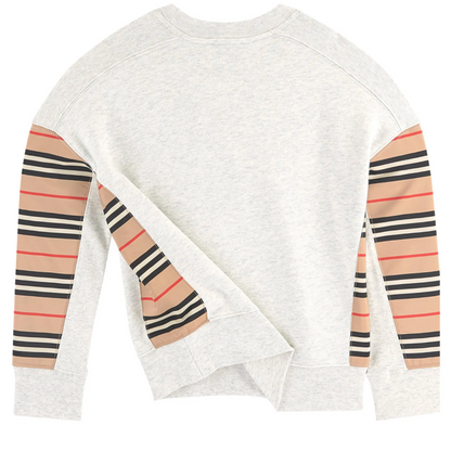 Boys & Girls White Melange Cotton Sweatshirt
