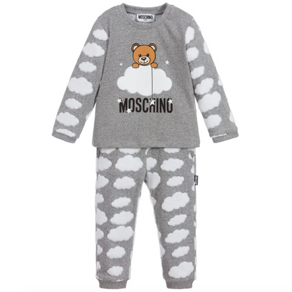 Baby Boys & Girls Grey Teddy Bear Cotton Tracksuit