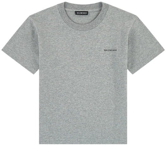 Boys Heather Grey Logo Cotton T-Shirt