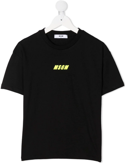 Girls Black Logo Cotton T-Shirt