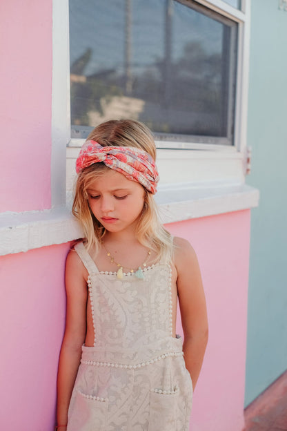 Girls Pink Flowers Headband