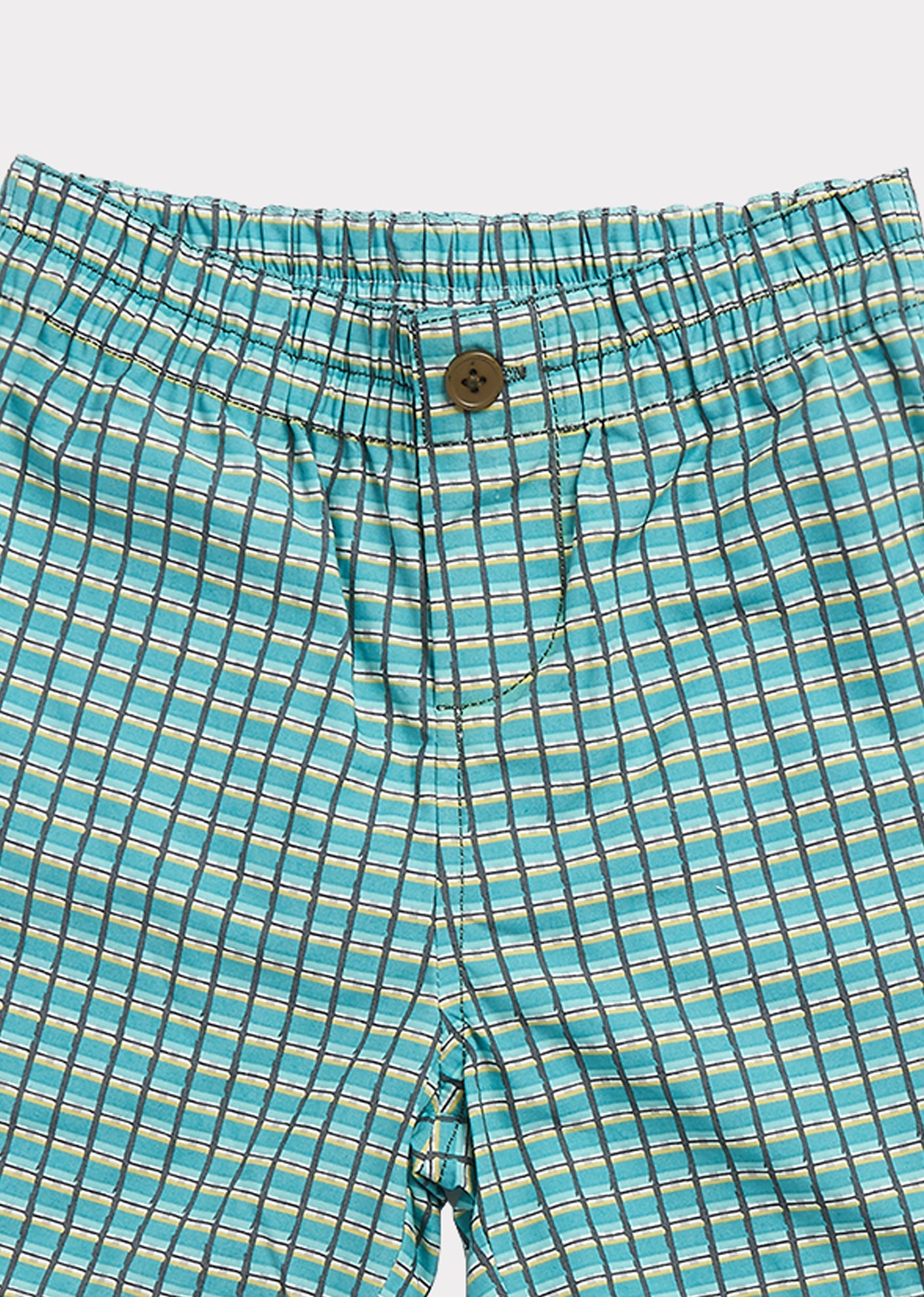 Boys & Girls Green Painted Check Shorts