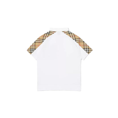 Boys White Cotton Polo Shirt