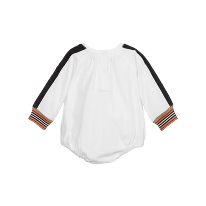 Baby Boys & Girls White Cotton Babysuit