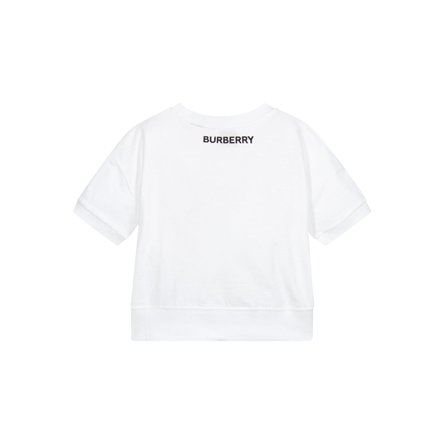 Girls White Printing Cotton T-Shirt