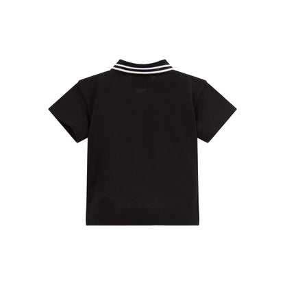 Baby Boys Black Cotton Polo Shirt