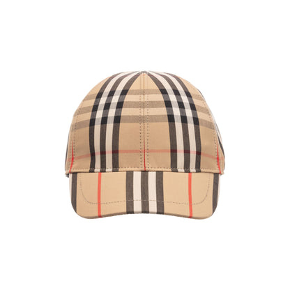 Boys & Girls Beige Check Cotton Cap