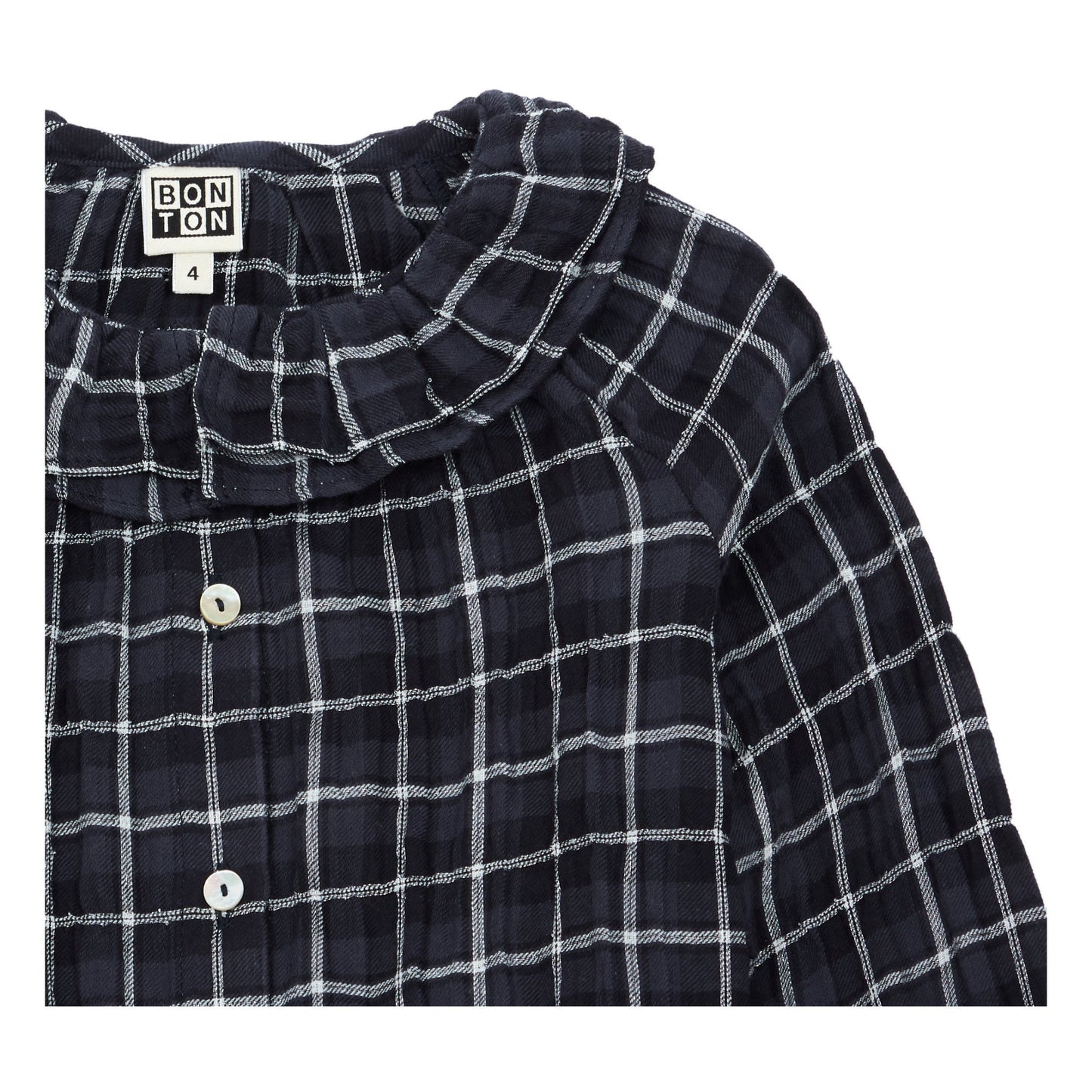 Girls Black Check Blouse