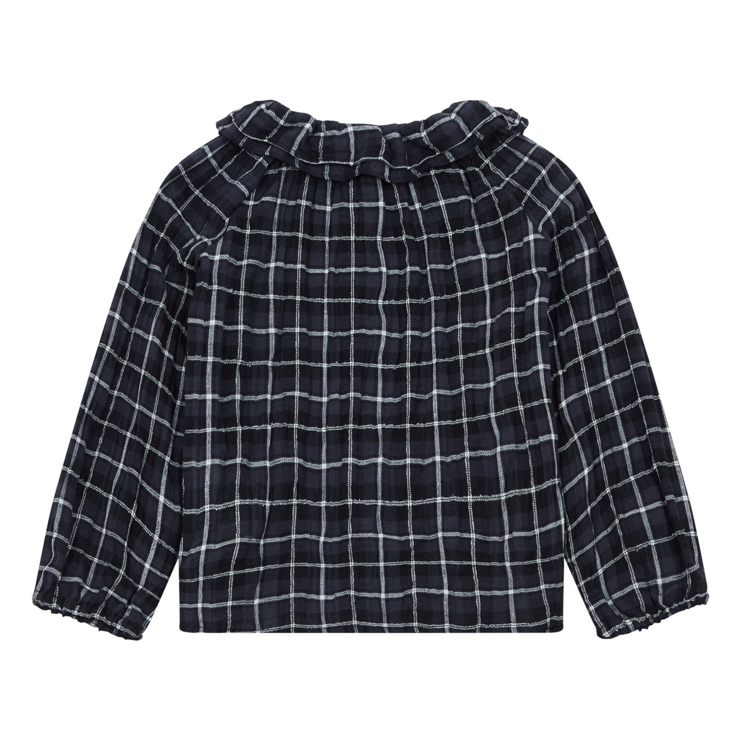 Girls Black Check Blouse