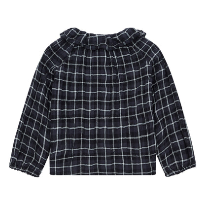 Girls Black Check Blouse