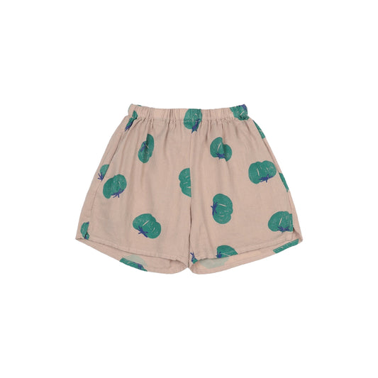 Girls Beige Tomato Cotton Shorts