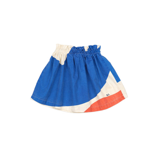 Girls Blue Landscape Cotton Skirt