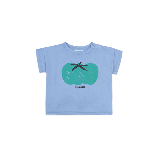 Baby Girls Blue Tomato Cotton T-Shirt