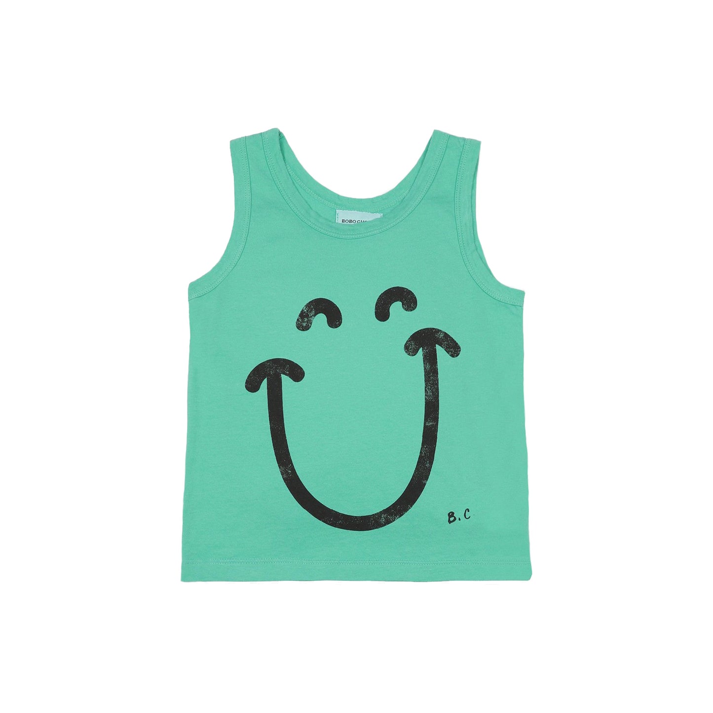 Girls Mint Smile Cotton Tank Top
