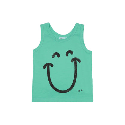 Girls Mint Smile Cotton Tank Top
