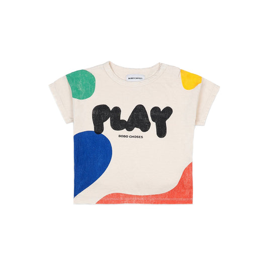 Baby Girls White Play Cotton T-Shirt