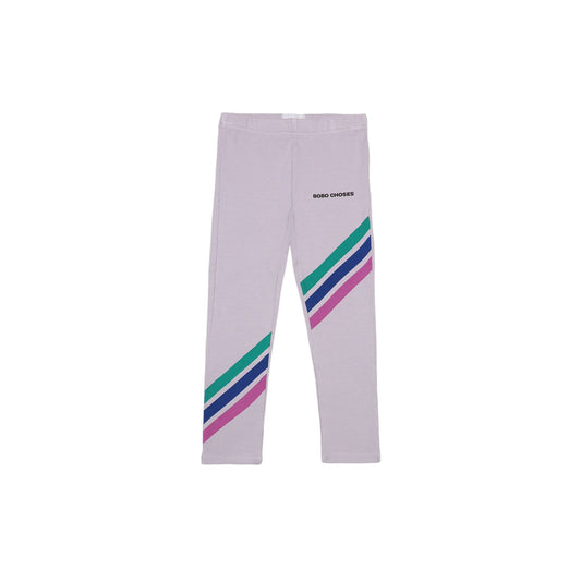 Girls Lavender Stripes Cotton Leggings
