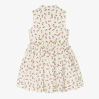 女童白色Logo棉连衣裙