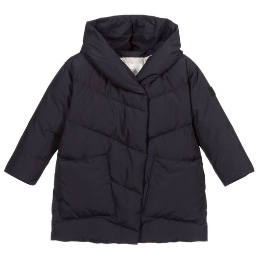 Girls Navy Padded Down Jacket