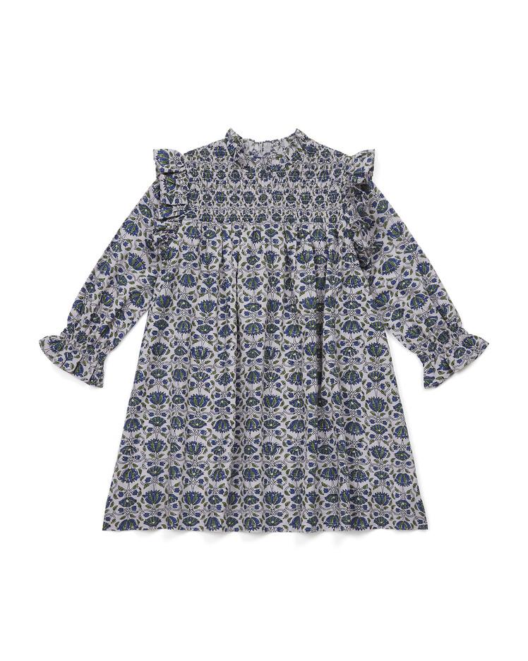 Girls Ecru Print Dress