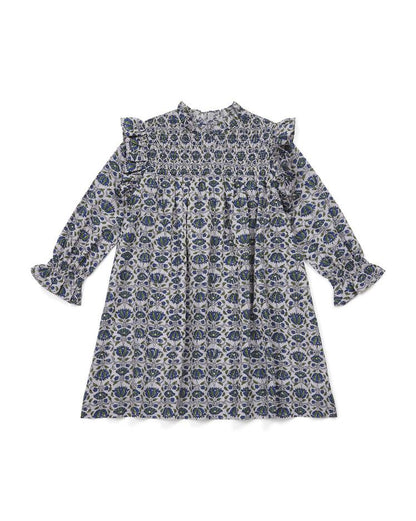 Girls Ecru Print Dress