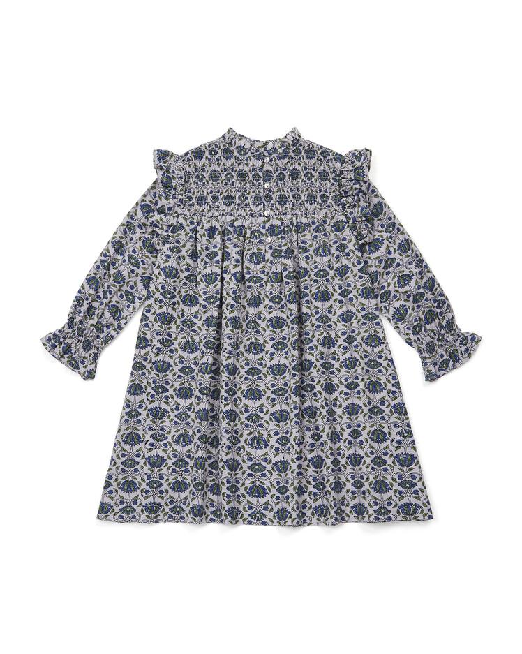 Girls Ecru Print Dress