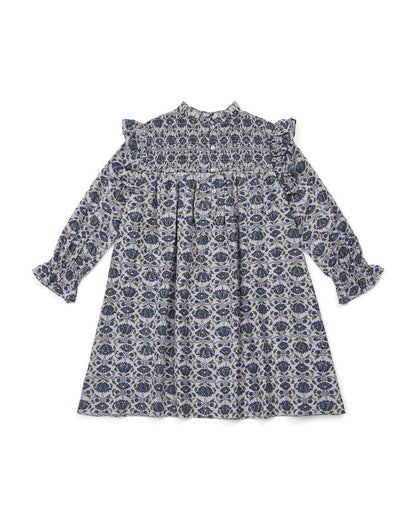 Girls Ecru Print Dress