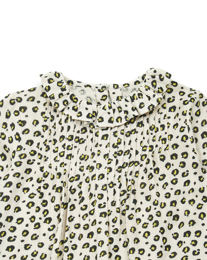 Girls Leopard Cotton Blouse