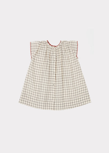 Baby Girls Black & White Check Dress