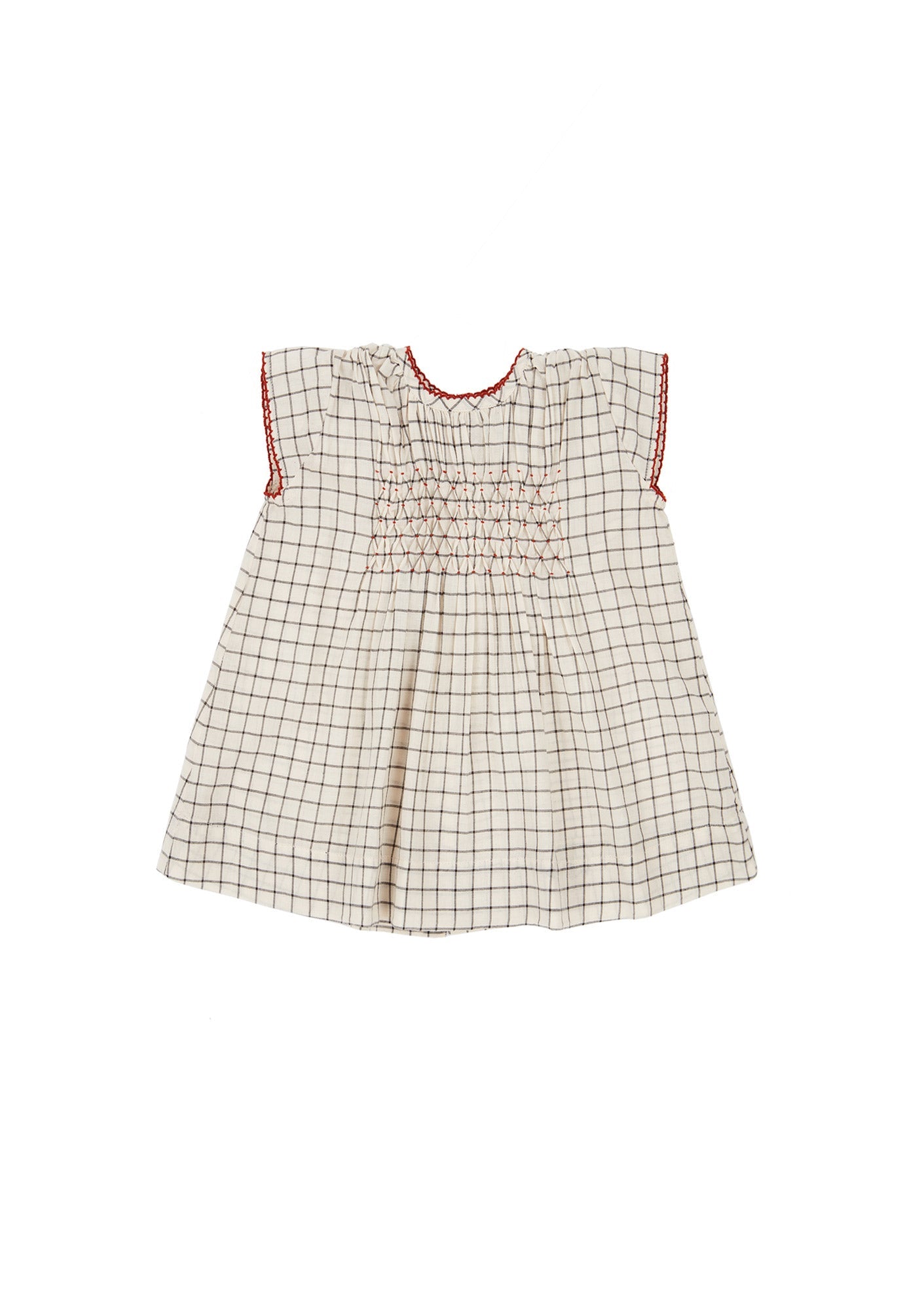 Baby Girls Black & White Check Dress