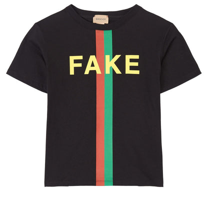 Boys & Girls Black Striped Cotton T-Shirt